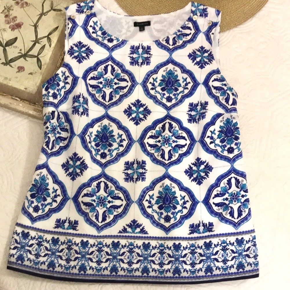 Talbots Medallion Print Shell Top - image 5